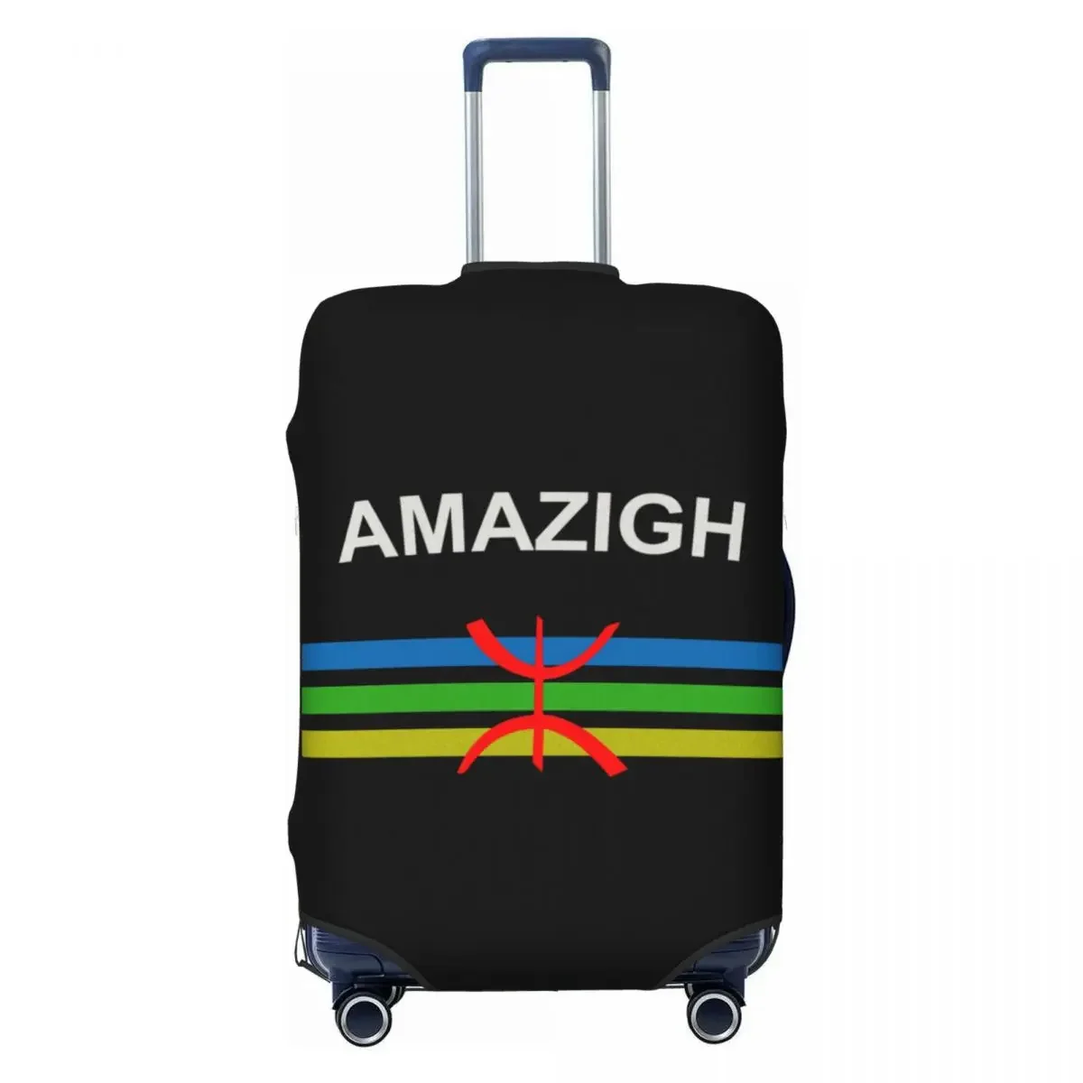 

Custom Amazigh Flag And Emblem Suitcase Cover Washable Berber Amazigh Imazighen Travel Luggage Covers for 18-32 inch