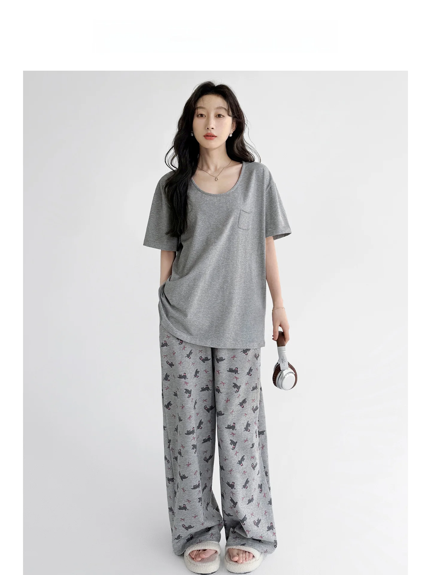 gelato-eyou-vetements-de-nuit-d'ete-pour-femmes-manches-courtes-en-coton-modal-sensation-de-fraicheur-avec-coussinet-de-poitrine-adaptes-a-l'exterieur