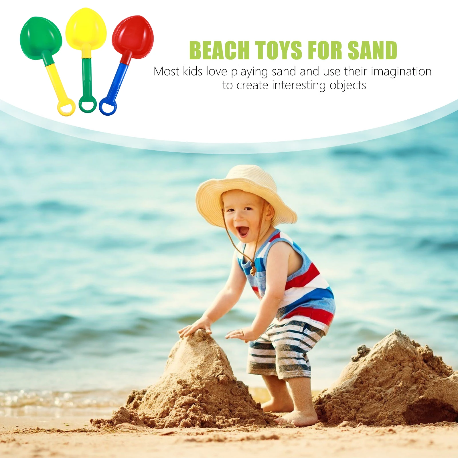 3 pièces pelle en plastique jouets aire de jeux creuser du sable jouet enfant plage Pp enfants jouant