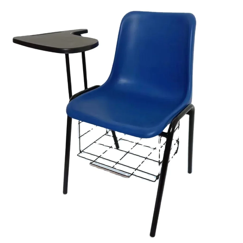 steel leg plastic school modern stackable tablet replaceable metal university student chair with writing pad