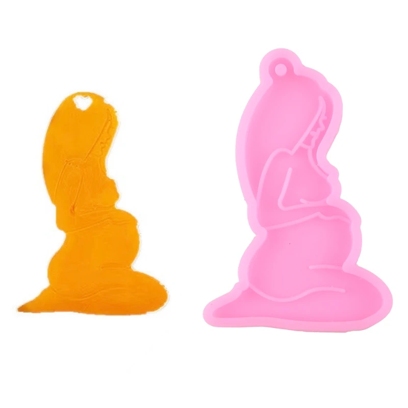 4 Pieces Pregnant Women Fondant Molds Pregnant Mother Cake Keychain Moulds Dropshipping