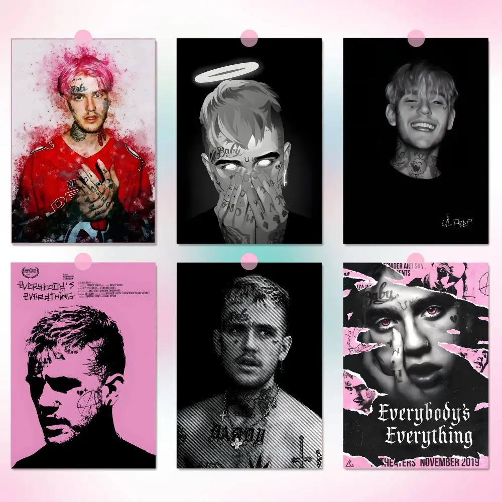 Hip Hop Rapper L-Lil Peep Warm Home Styling Aesthetic Space Makeover Daily Space Upgrade Neutral Wall Aesthetic Clean Poster
