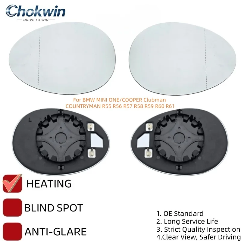 Heated Side Rearview Mirror Glass Replacement For BMW MINI ONE/COOPER Clubman COUNTRYMAN R55 R56 R57 R58 R59 R60 R61 Left Right