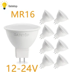 Refletor LED branco quente, sem refletor cintilante, lâmpada de halogéneo, GU5.3 baixa tensão, CA, DC, 12V-24V, 3W-7W, 20W, 50W, 4-20 PCes