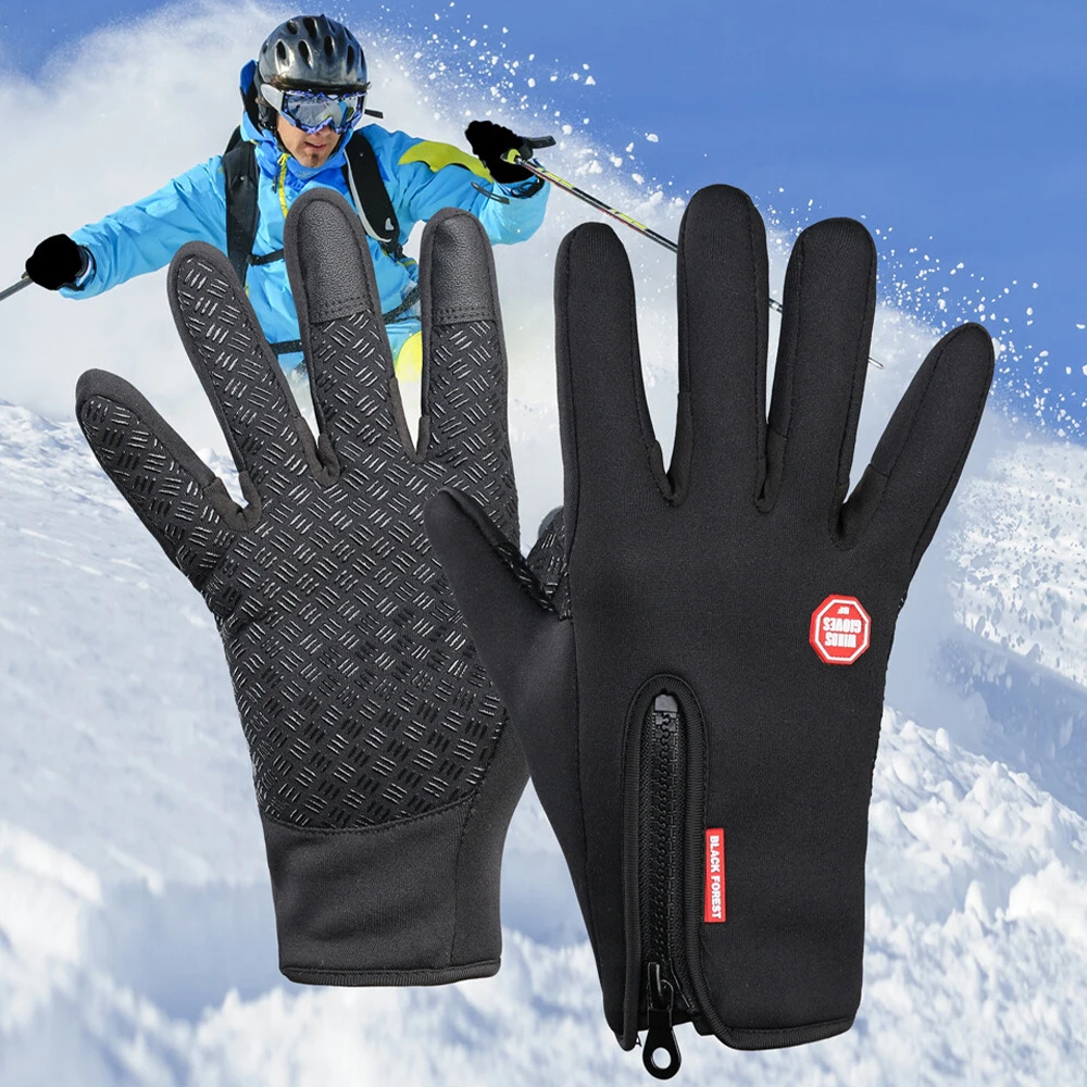 Luva Térmica para Moto Impermeável, Corta-Vento, Touchscreen, Inverno, para Ciclistas, Luva Antiderrapante