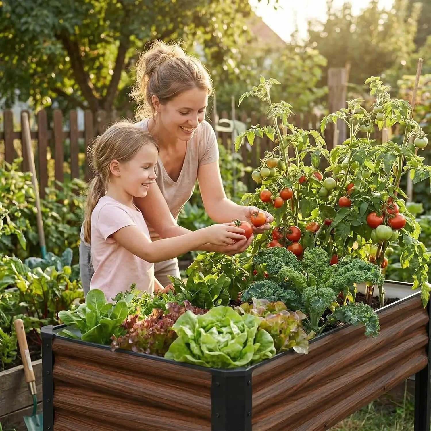 Raised Garden Bed with Legs, 2PCS 48×18×32in Outdoor Metal Elevated Raised Planter Box for Backyard, Patio, Balcony