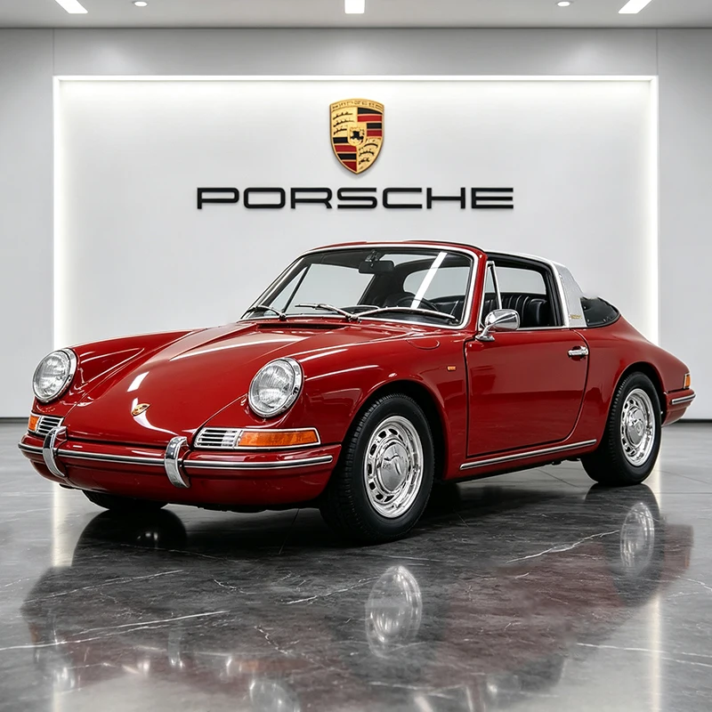 WELLY 1:24 Porsche 911 Targa 1965 Legierungsauto, Druckguss-Modellfahrzeug, Miniatur-Modellauto für Sammler, Geschenk