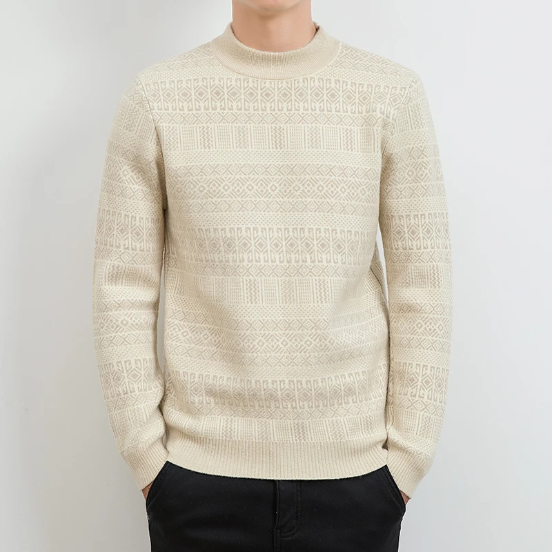 

Мужской свитер, однотонный, с круглым вырезом, свободный крой, тяжелый вязаный пуловер, минималистичный повседневный уличный стиль, базовый топ, мужской свитер