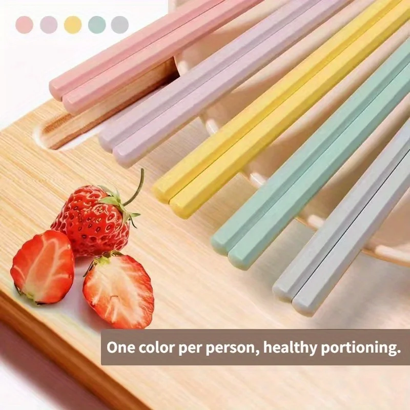 Small Fresh Macaron Hexagonal Chopsticks for One Person Ideal for Home Use