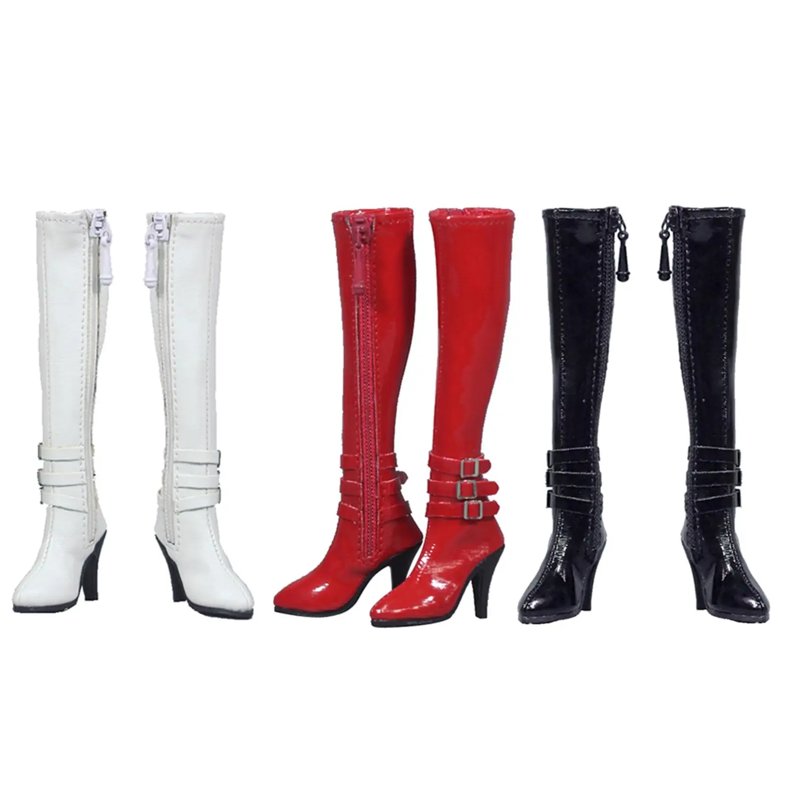 

1:6 Female High Heels Shoes Zip Up Long Boots for 12'' Action Figure Model