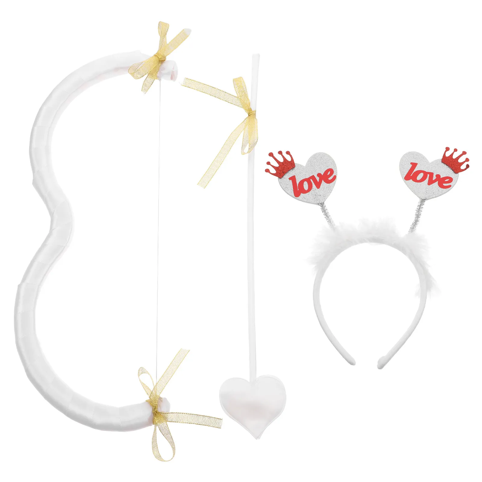 

Набор: Лук Купидона и повязка на голову с стрелами, аксессуар для костюма на День святого Валентина, для женских вечеринок, косплея, украшение, реквизит для фотосессий