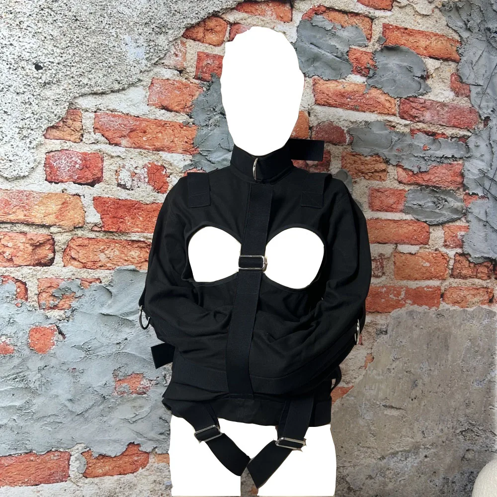 Sexy BDSM Open Breast Straitjacket  Adult Diaper Lover Open Bust Bondage For Women Lingerie