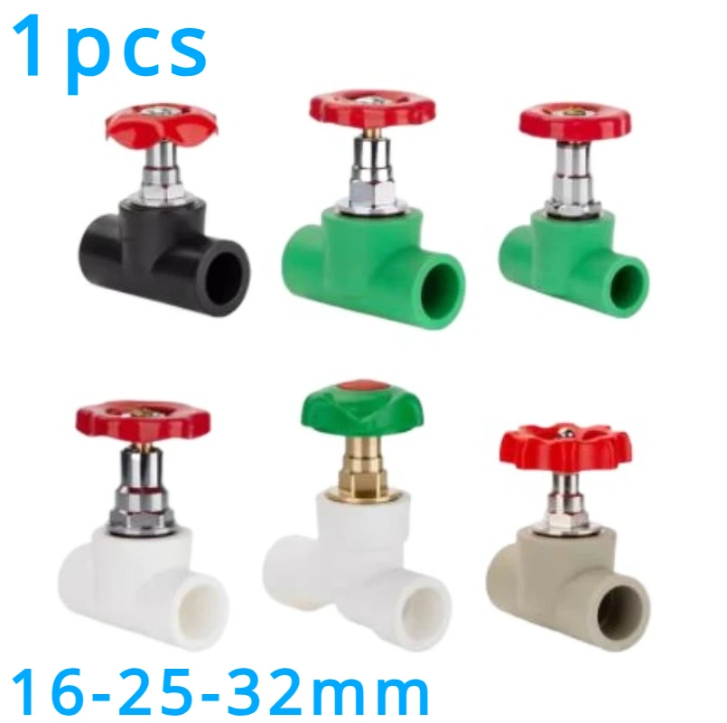 32mm 25/16mm PPR Lifting Globe Valve PE4/20mm Water Pipe Valve 6 Gate Valve 1 Inch Switch Handle Fittings Green White,Black,Gray