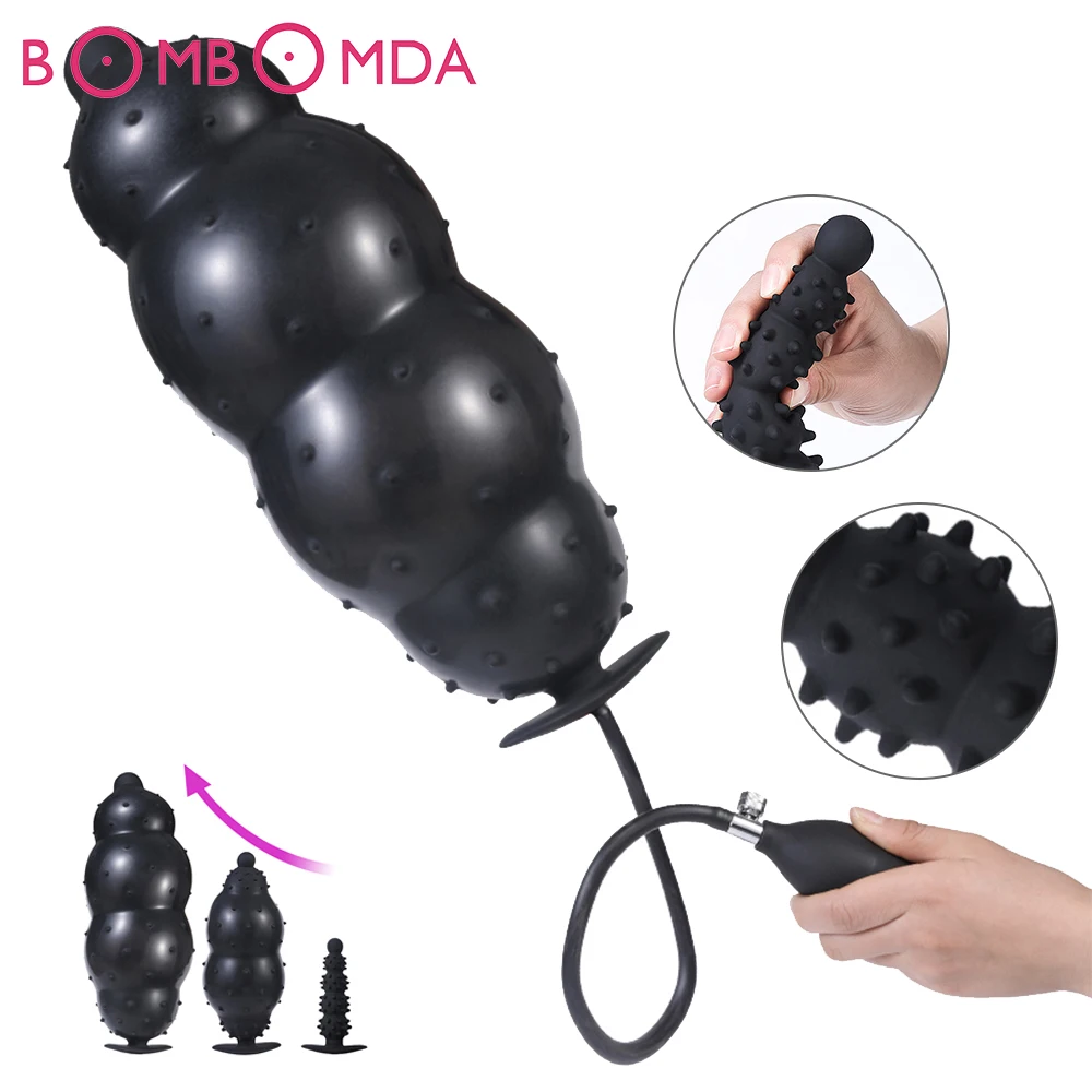 Inflatable Super Big Anal Plug Pump Dilator Huge Butt Plug Dildo Prostate Massager Anus Expander Adult Sex Toys For Woman Man