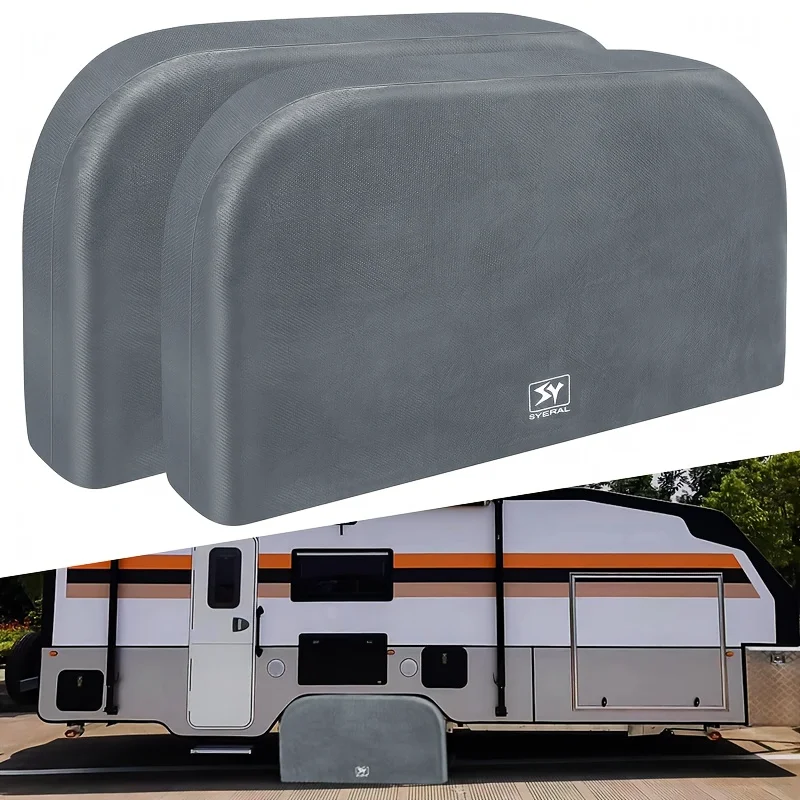 

Tire Covers 2 Pack - Tough Wheel Protector for Truck, SUV, Trailer, Camper, RV Universal Fits Tire Diameters 30-32 inches, Grey