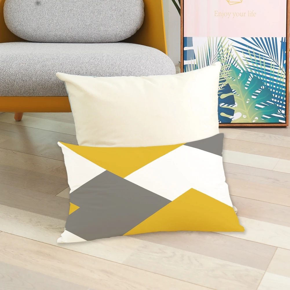 Rectangle Yellow Pillow Case Sofa Car Seat Cushion Cover Home Textile Simple Fashion Geometric Decorative Cushion Cover 30x50 Cm