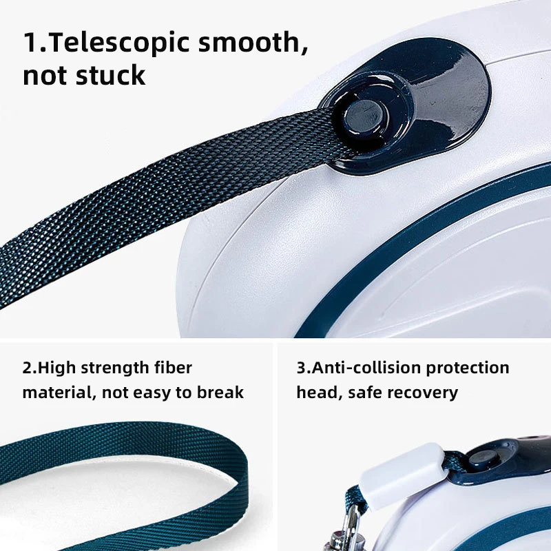 Pet Boss Long 3M Pet Leash Automatic Retractable Durable Extending Small Pet Traction Rope Lead Belt