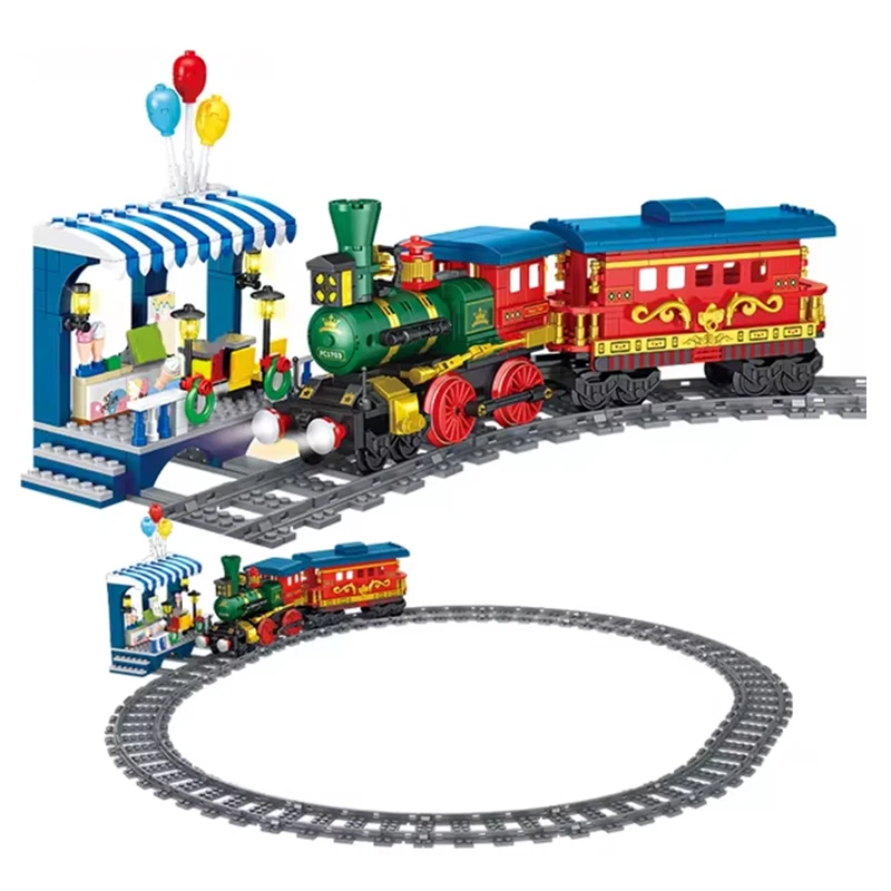 Elektrische U-Bahn Zug Stadt Auto Metro Straßenbahn Wiederaufladbare Lithium-Batterie Motor Bausteine Technische Spielzeug Für Kinder Geschenke