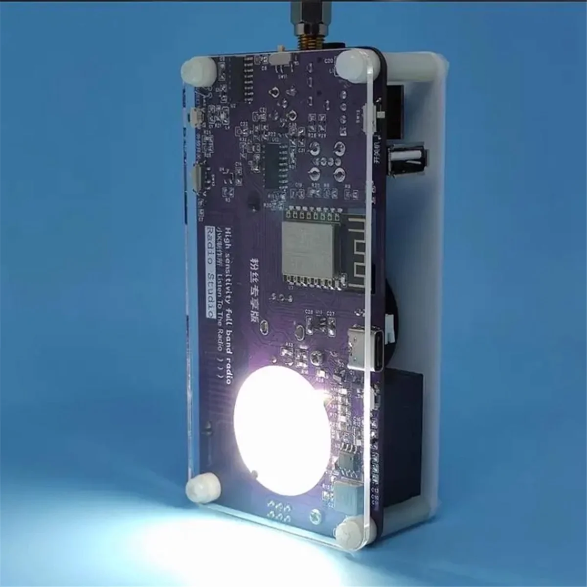 A49T Assembled 150K-30MHz FM SW MW LW SSB(USB LSB) SSB Full Band Radio High Sensitivity Intelligent Radio with Battery(B)