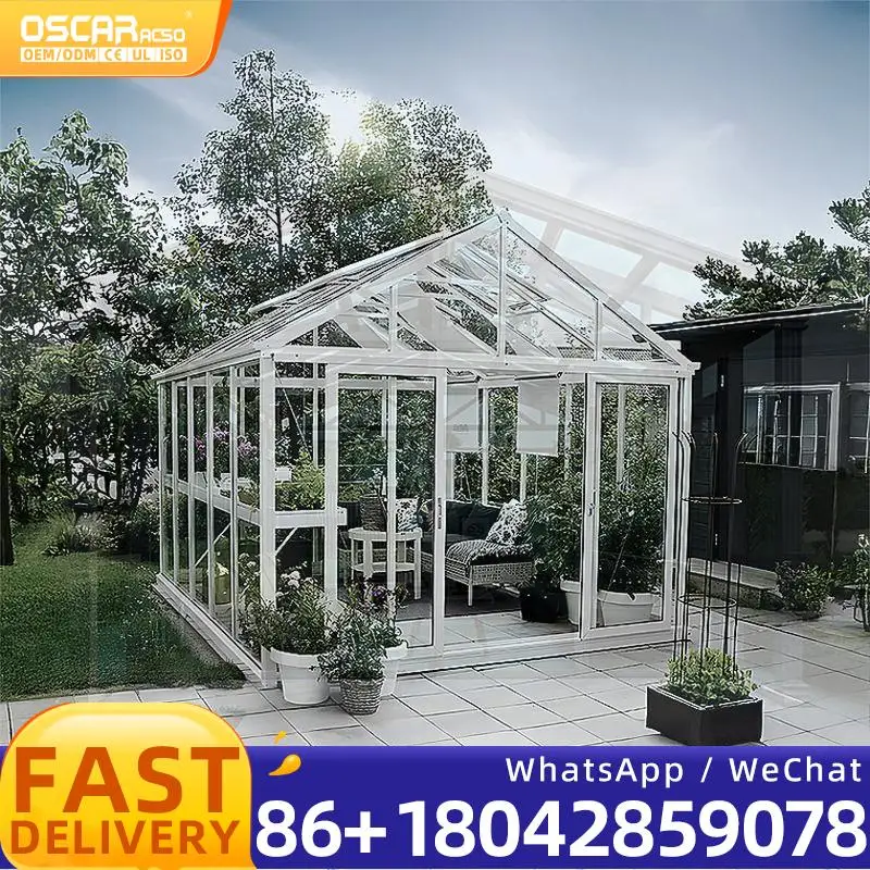 Latest Design Prefab Glass Garden House With Aluminum Extrusion Profile Outdoor Sunroom For Backyard Patio Balcony sunroom