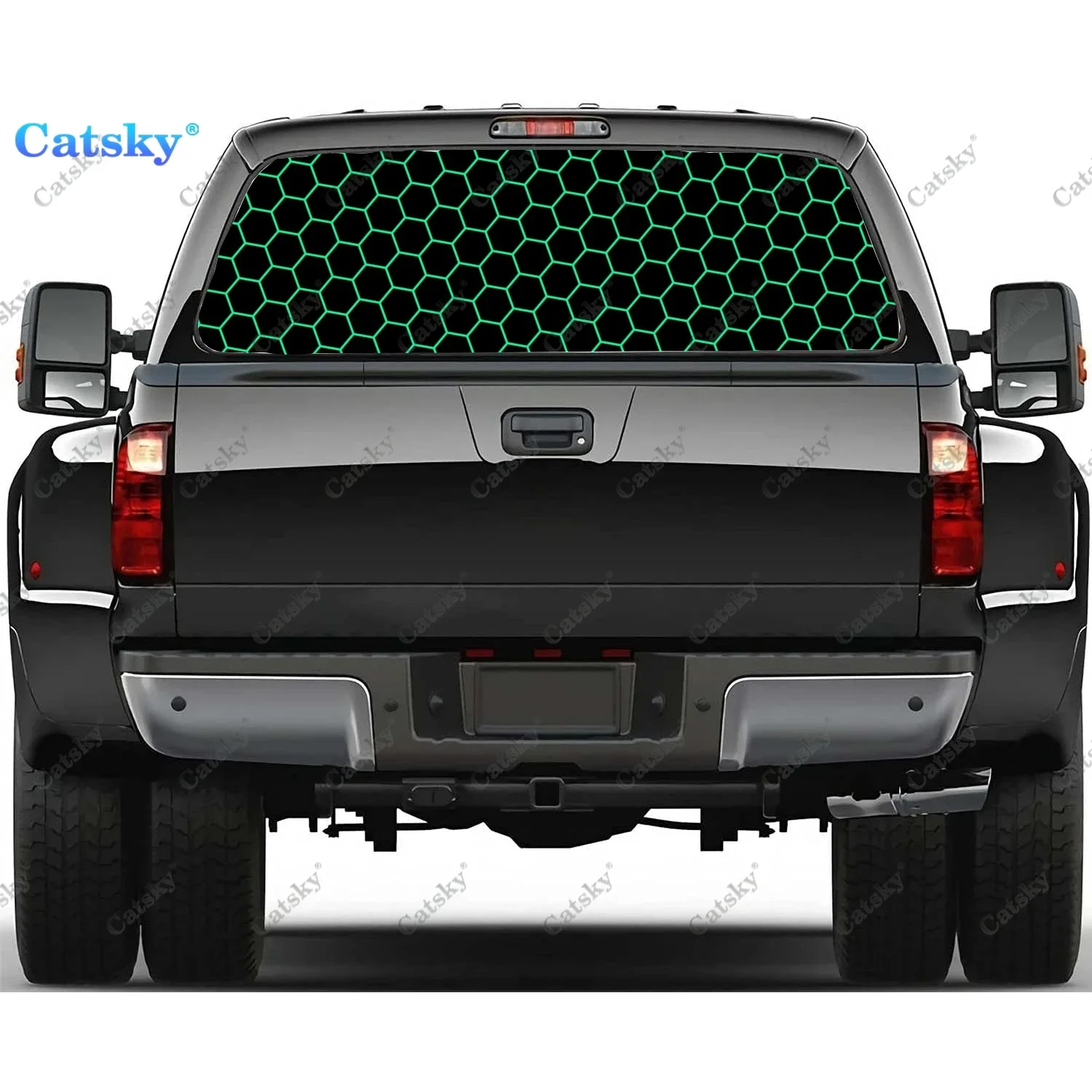 

honeycomb geometric hexagon Car Window Decal Sticker Graphic Decorative Truck Sticker Perforated Vinyl Wrap Car Sticker