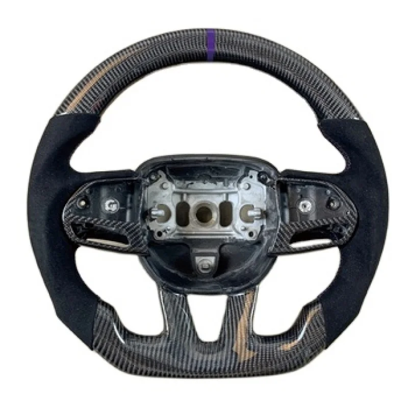 Руль из углеродного волокна на заказ со светодиодной перфорированной кожей Hellcat 2015 2016-2022 гг.