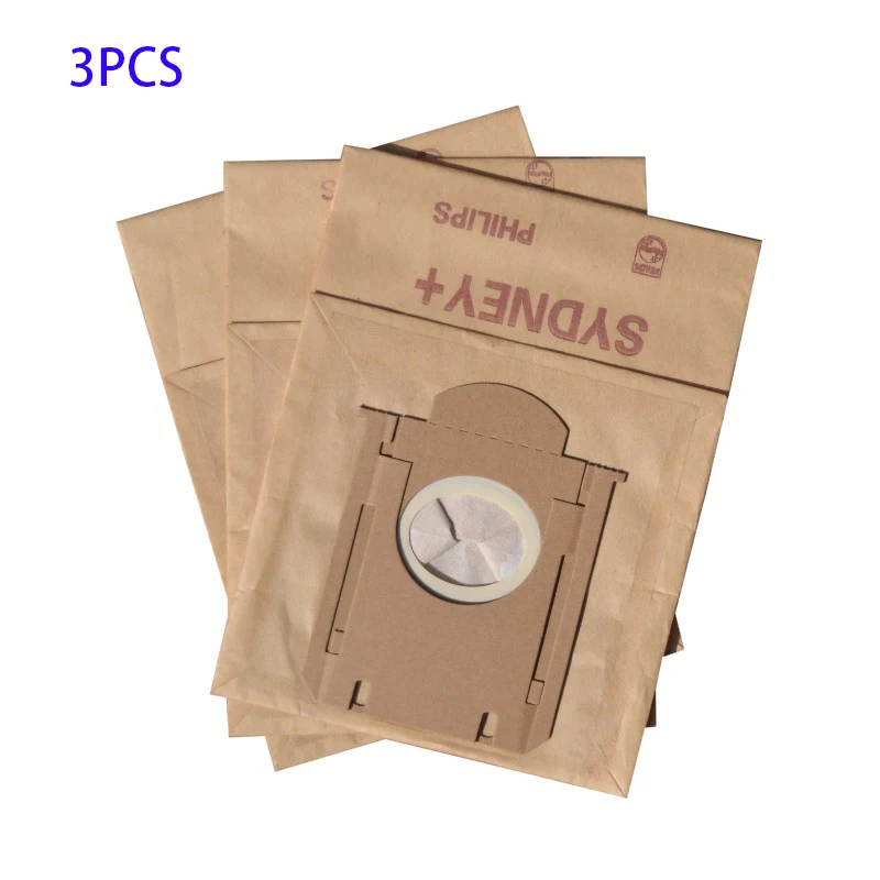 3PCS Vacuum Cleaner Paper Dust Bags For Philips FC8202 FC8220 FC908 HR6999 Vacuum Cleaner Replacement Parts