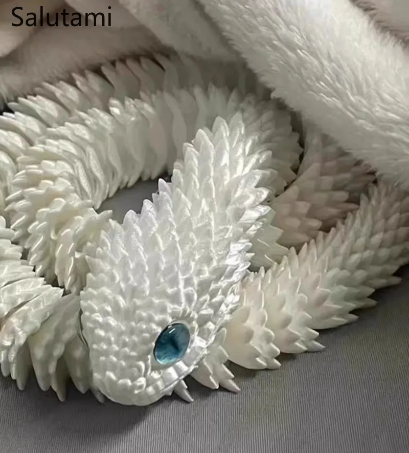 3D Printed Snake Movable Joint Toy Doll Simulation Snake Model Office Desktop Decoration Handicraft Toy Gift 30cm