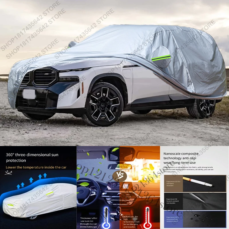 Volledige autohoes compatibel met BMW XM 2023-2025, bescherming voor alle weersomstandigheden, buiten, tegen zon, UV, regen en stof.
