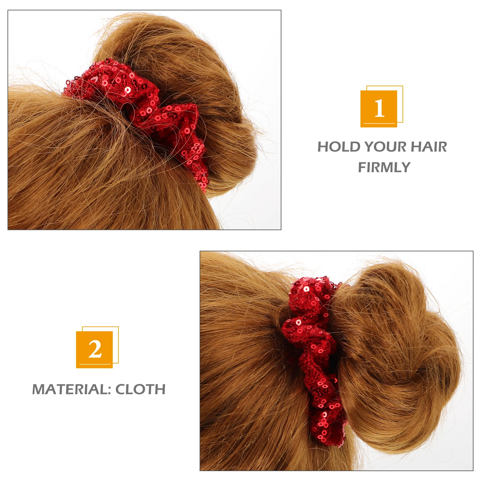 

4pcs Sparkly Scrunchies Rings Christmas Ties Elastic Party Accessories Hair Scrunchies Rope Hair Styling Tools