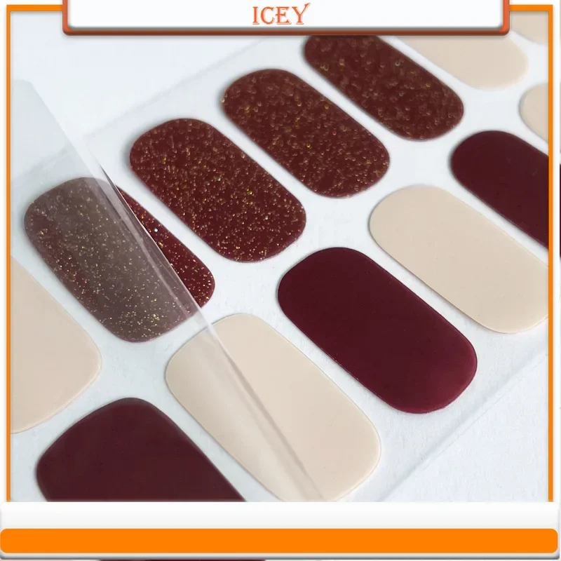 Icey Beauty 1set Jumping Color Nail Stickers Ins Style Minimalist Nail Stickers Full Paste