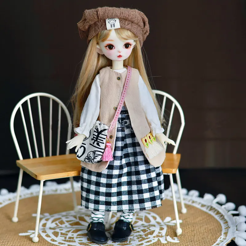 Clothes Suit for 1/6 Bjd Dress Up Accessories for 28cm Doll with Hat