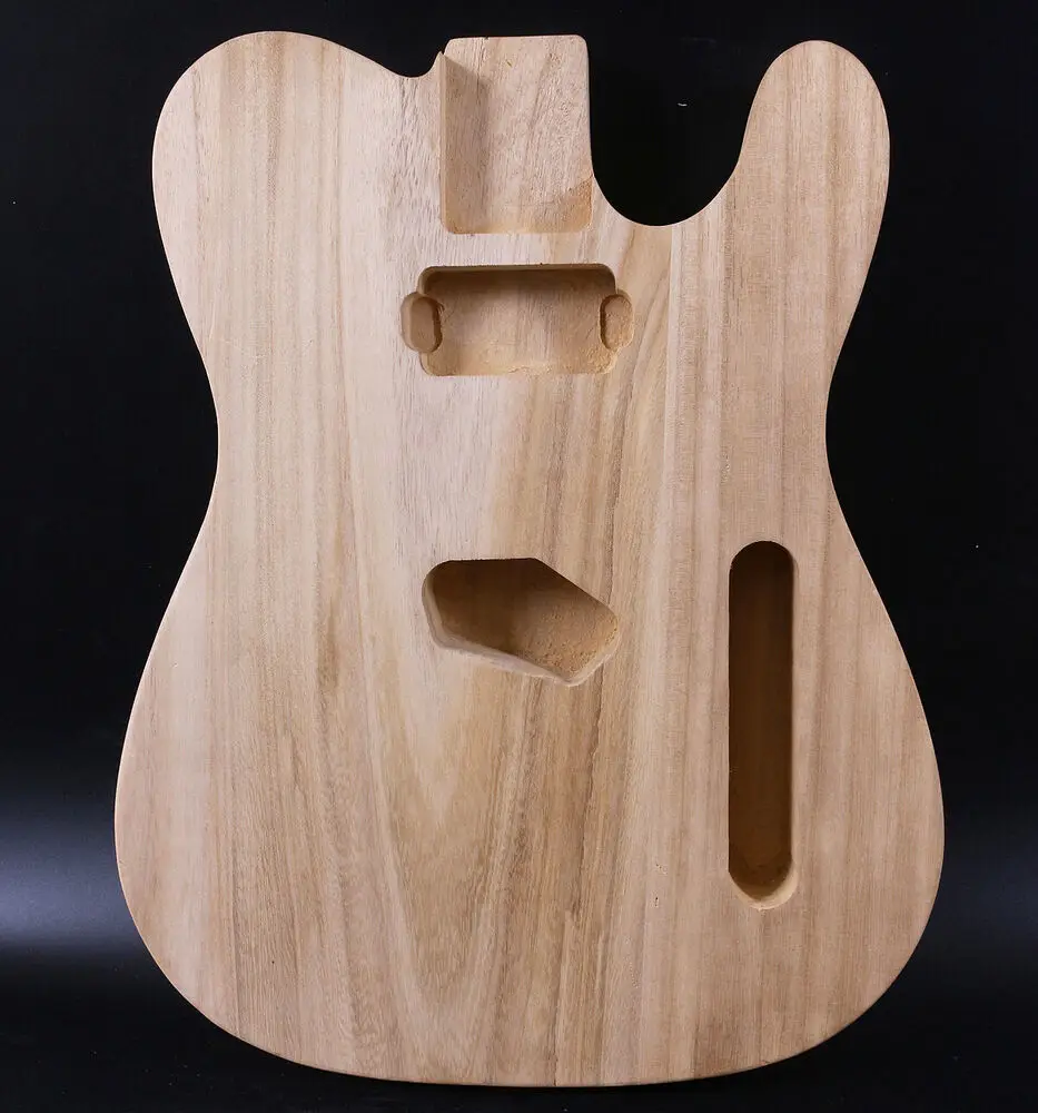 

Fit Diy Electric Guitar Body Paulownia Handmade Unfinished Bolt on Style Back Undrilled for Lethier Replacement Body