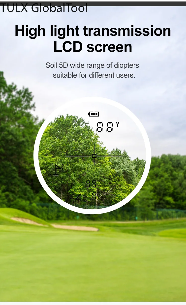 TULX Golf Laser Rangefinder Mini Laser Rangefinder Laser Distance Golf Hunting with Slope