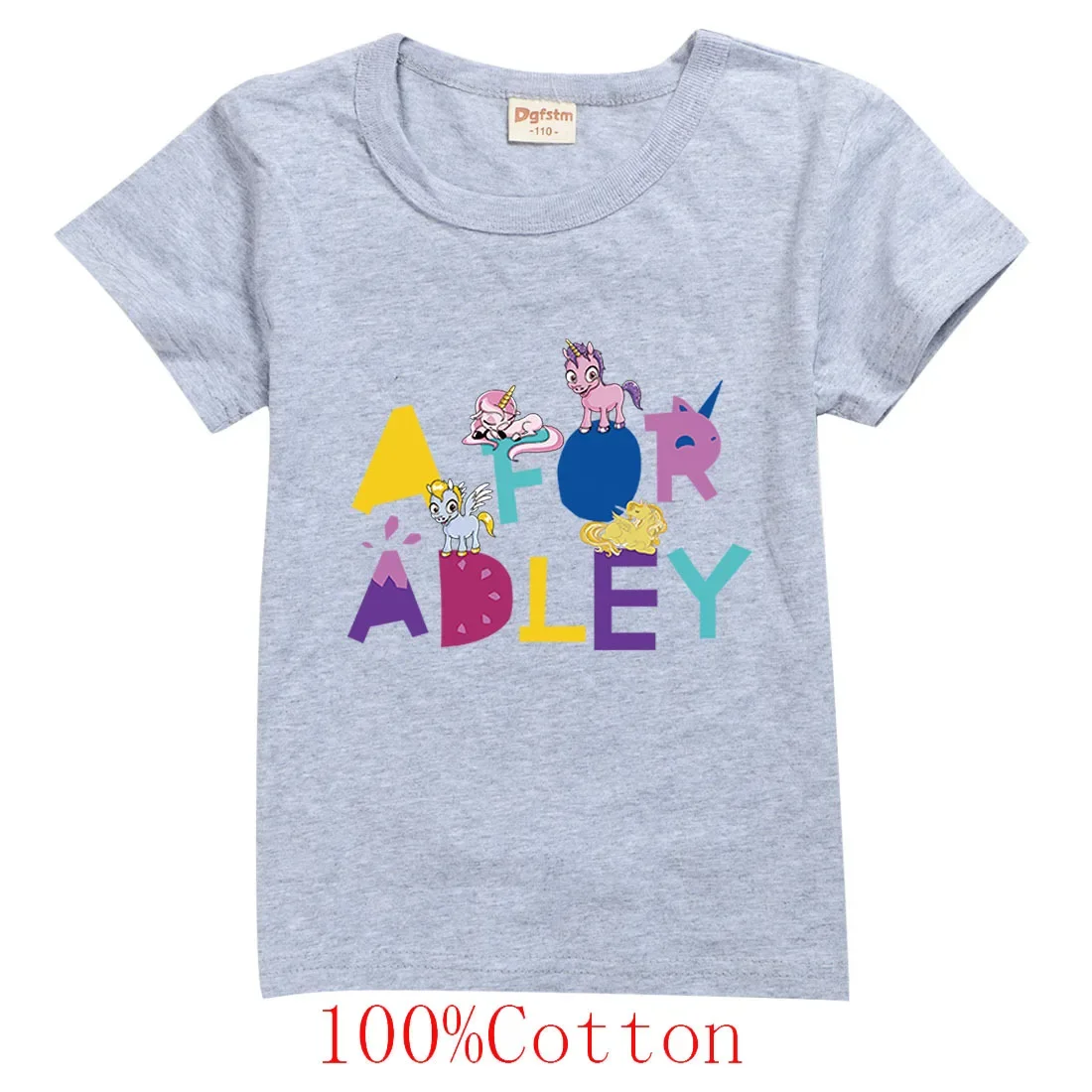 Child A for Adley Summer Clothes Birthday Girl T-Shirt Cotton Toddler Shirts Big Boys Tops School Kids Fashion Short Sleeve Tees