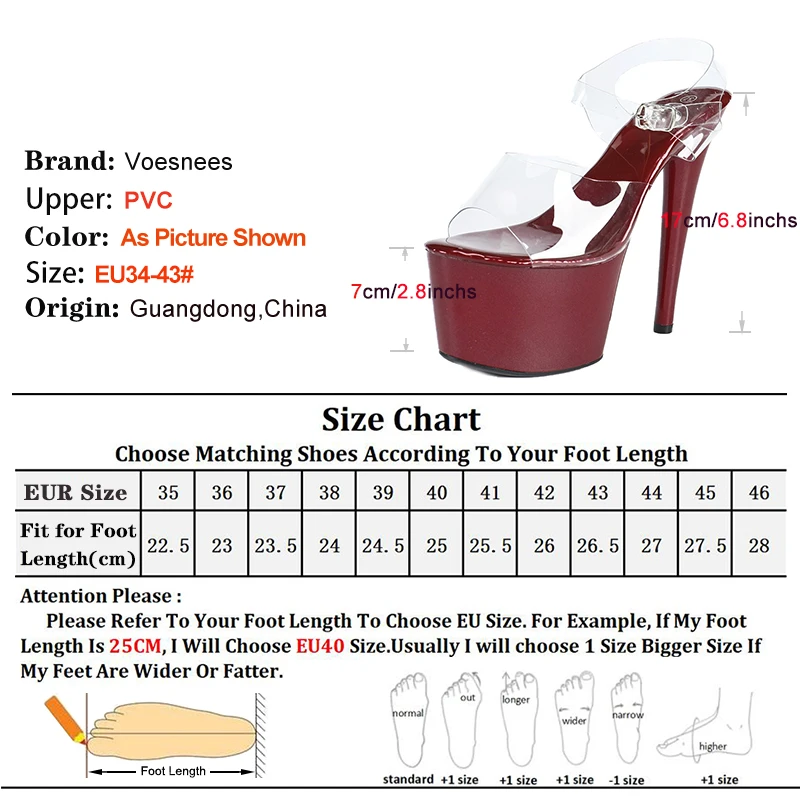 Sexy 17CM Transparent PVC Sandals For Women Peep Toe 7CM Platform Thin High Heels Gladiator Summer Shoes In Nightclub Pole Dance