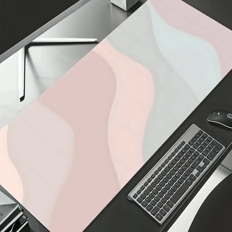 Large Pink Gradient Mouse Pad, Non-Slip Rubber Base with Durable Stitched Edge, Thick Desk Mat for Gaming Office PC Computer