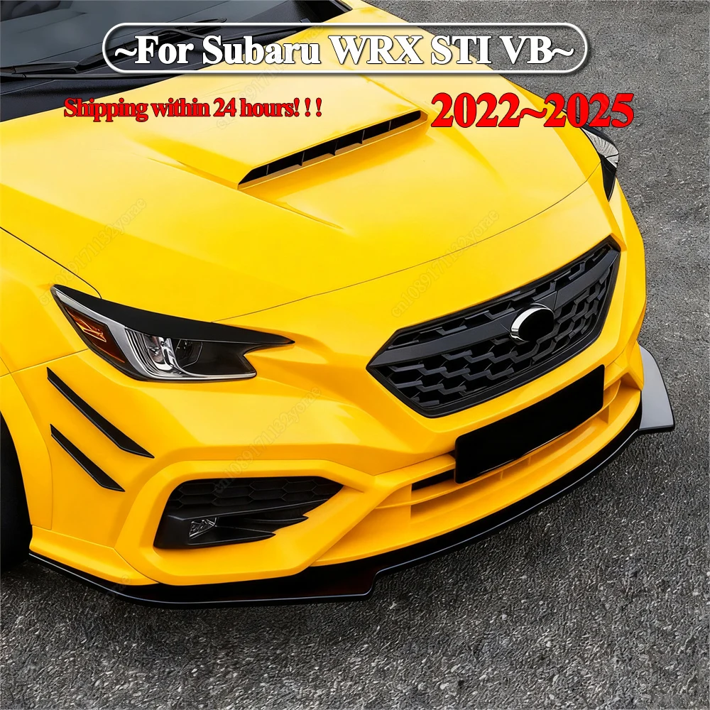 

Для Subaru WRX STI VB 2022-2025 + 3 шт. автомобильный передний бампер, спойлер, сплиттер, диффузор, ABS, глянцевый черный Bodykits, тюнинг