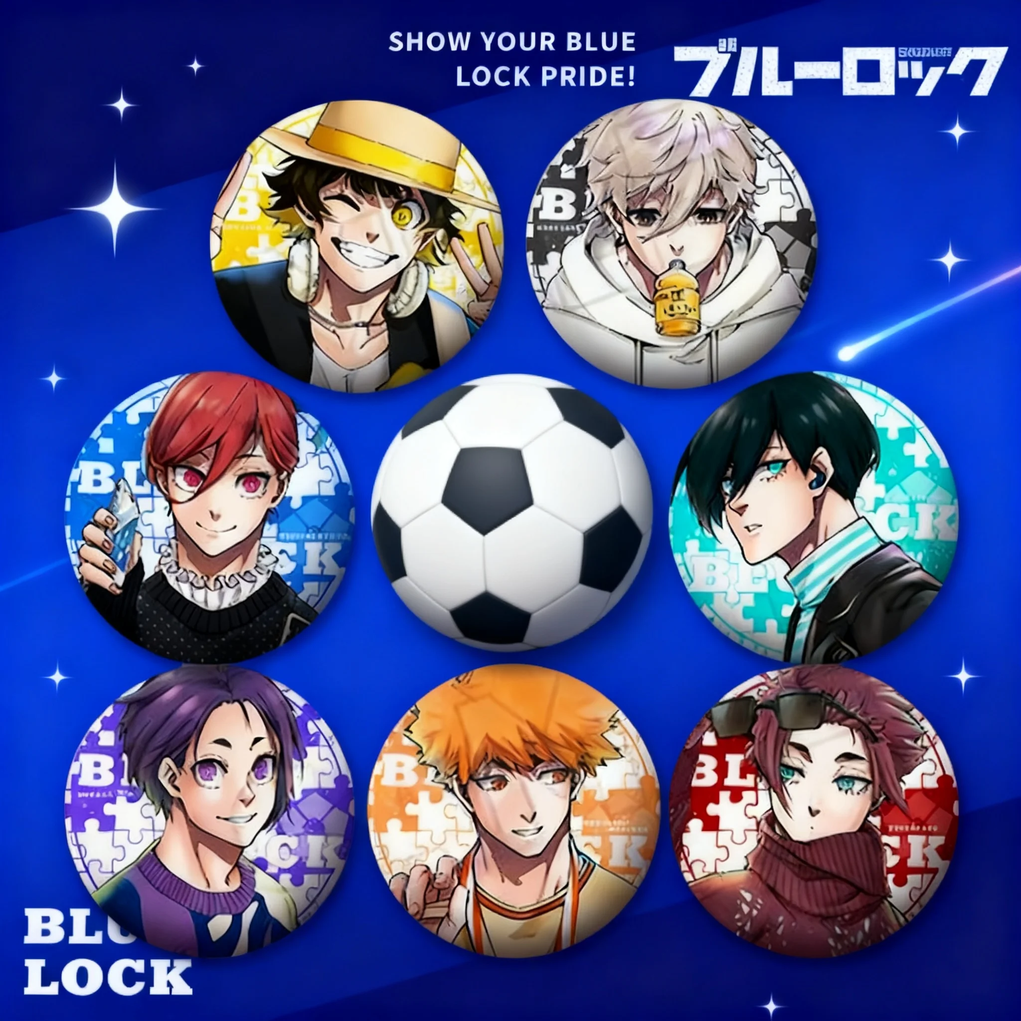 Pin Metálico de Anime Blue Lock con los Personajes Keisuke Bachira, Yoichi Isagi, Rin Itoshi, Colección de Artículos de Otaku, Fan Art, Manga, Anime