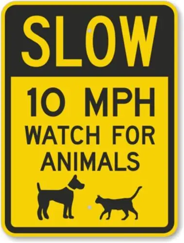 10 Mph Animals Aluminum Weatherproof 12