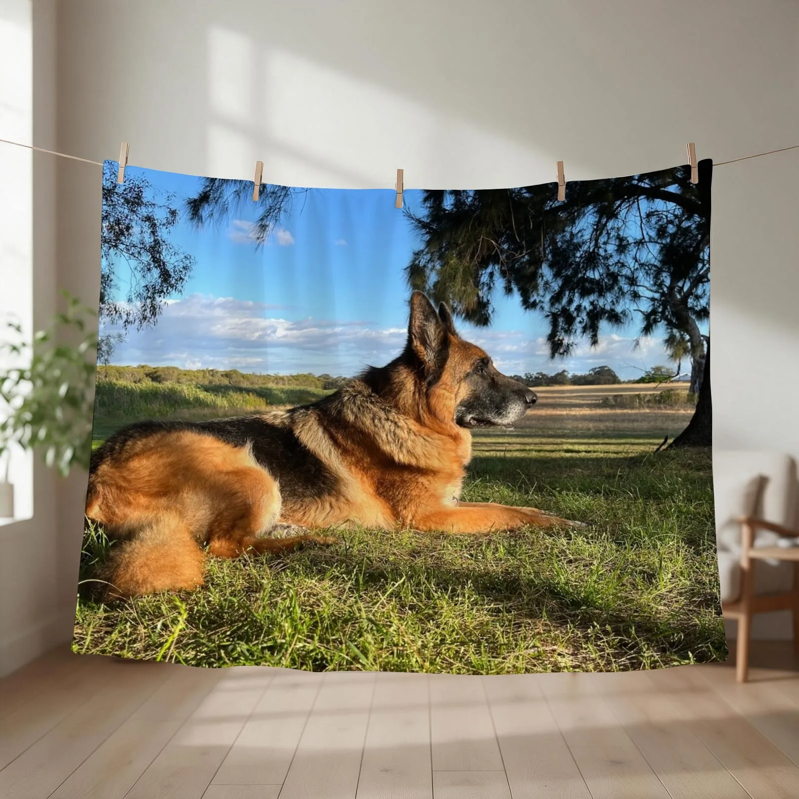 Shepherd in the Sun Throw Blanket couch cozy soft plush fuzzy picnic outdoor blanket