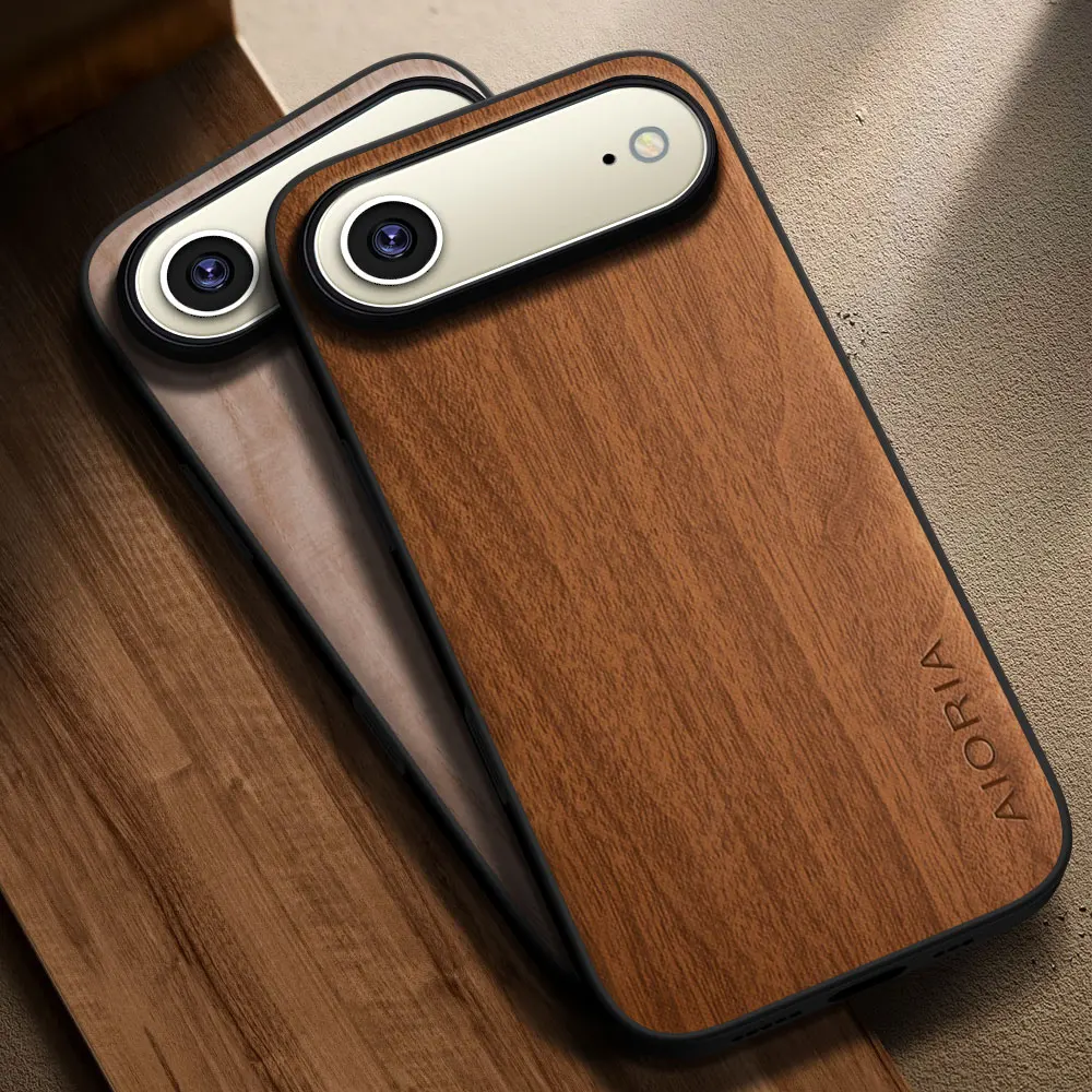 Funda para iPhone AIR capa funda nueva moderna y elegante patrón de madera pu Funda de cuero para apple iphone air funda coque
