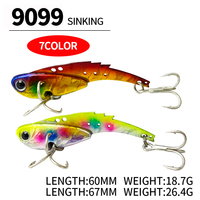 1pcs Metal Blade Vib 67MM 26.4G 60MM 18.7G Sinking Fishing Lure Saltwater Pike Bass Trout Wobber Vibvation Metal Hard Baits 9099