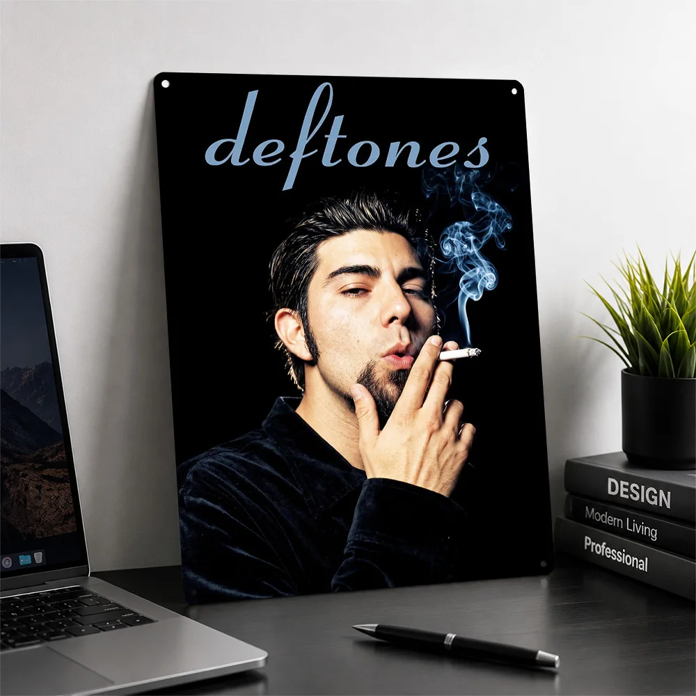 Deftones Chino Moreno Portrait Personalized 3D Textured Metal Poster Wall Art Tinplate Sign for Bar Accessories Bedroom Stuff