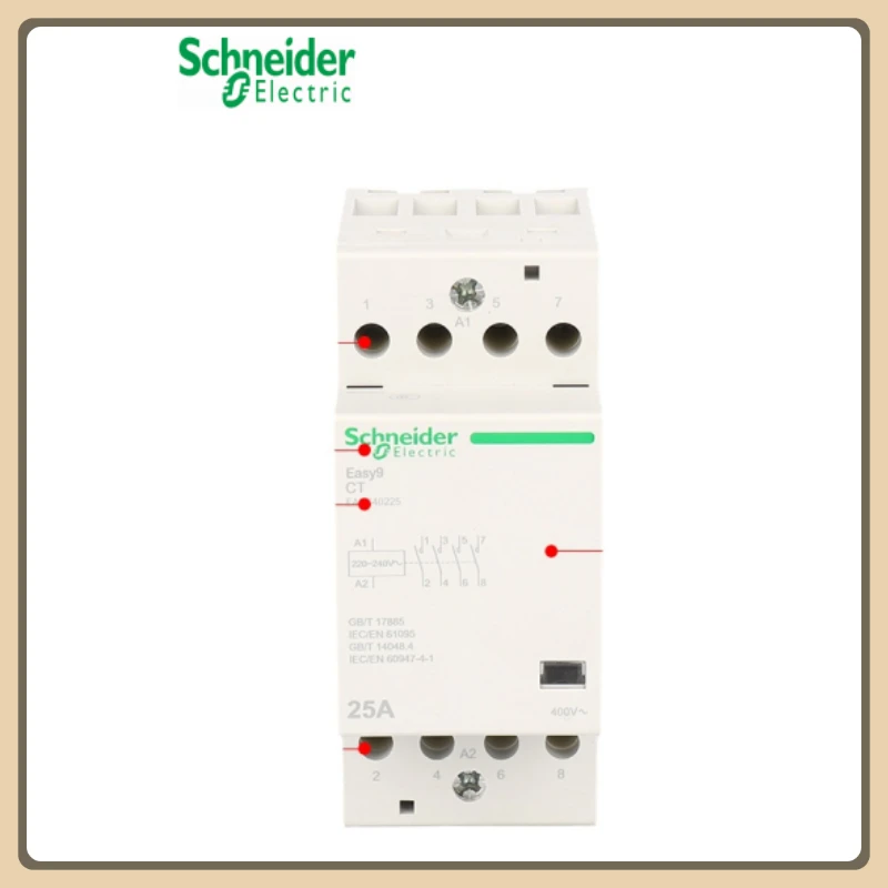 

Schneider Electric EA9 CT 1P/2P/3P/4P 25A/40A Standard Contactor, Rail Type
