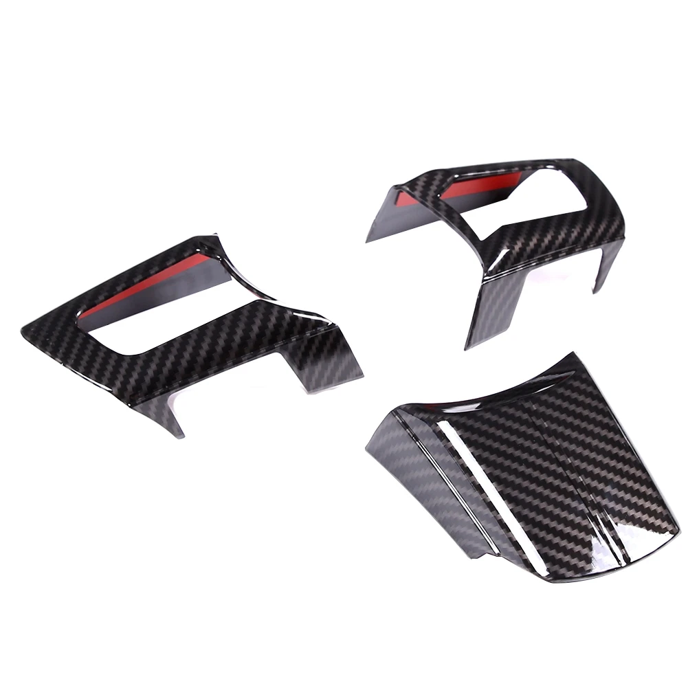 Car Carbon Fiber ABS Car Steering Wheel Frame Cover Trim Stickers for 09-14 Mazda MX-5