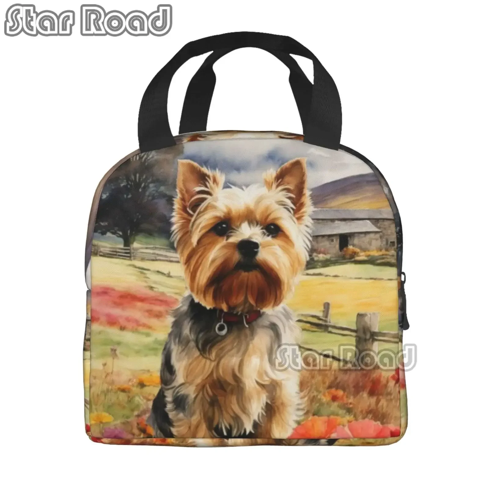 Yorkshire Terrier Lunch Bag Insulated Reusable Lunch Box Thermal Tote Bag Container Cooler Bag for Women Men Travel Picnic Work