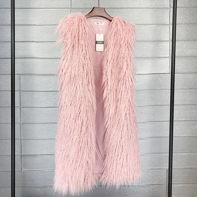 Women's Clothing Winter Long Version Imitation Sheep Wool Fur Waistcoat Warm Vest Waistcoat Comfortable Fashionable Luxurious