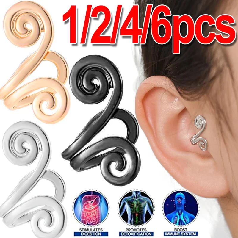 1/6pcs Non Piercing Clip Slimming Earrings Healthcare Weight Loss Earring Slimming Healthy Stimulating Acupoints Gallstone Clip