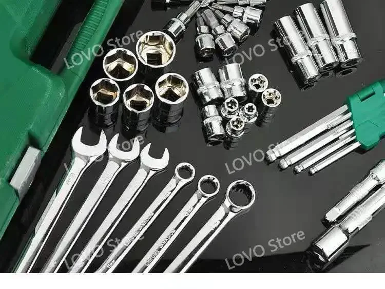 121 Pcs Chrome Vanadium Socket Torque Ratchet Wrench Auto Car Repair Mechanic Toolbox Tools Box Set